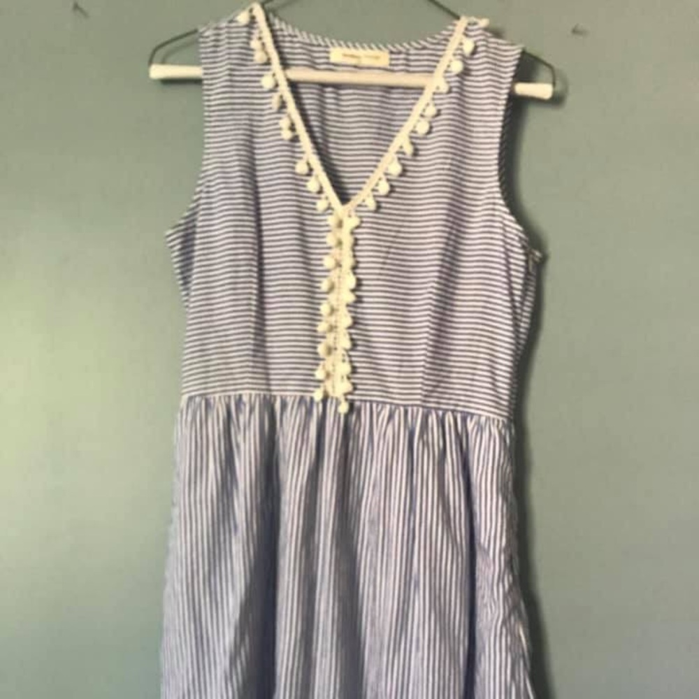 Blue Seersucker Dress